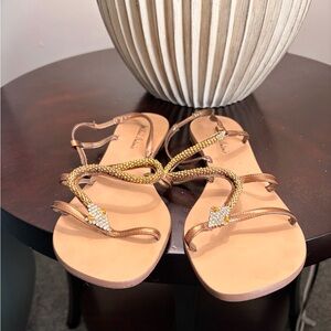Michael Antonio Gold and Tan Sandals